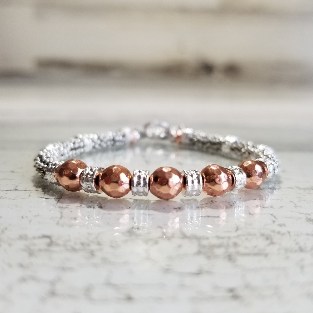 Rose Gold Hematite Toggle Bracelet